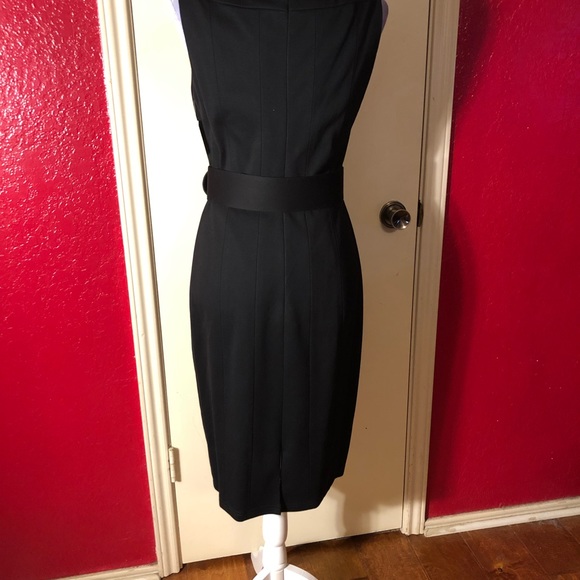 Kay Unger Black Sleeveless Belted Dress - Picture 4 of 10